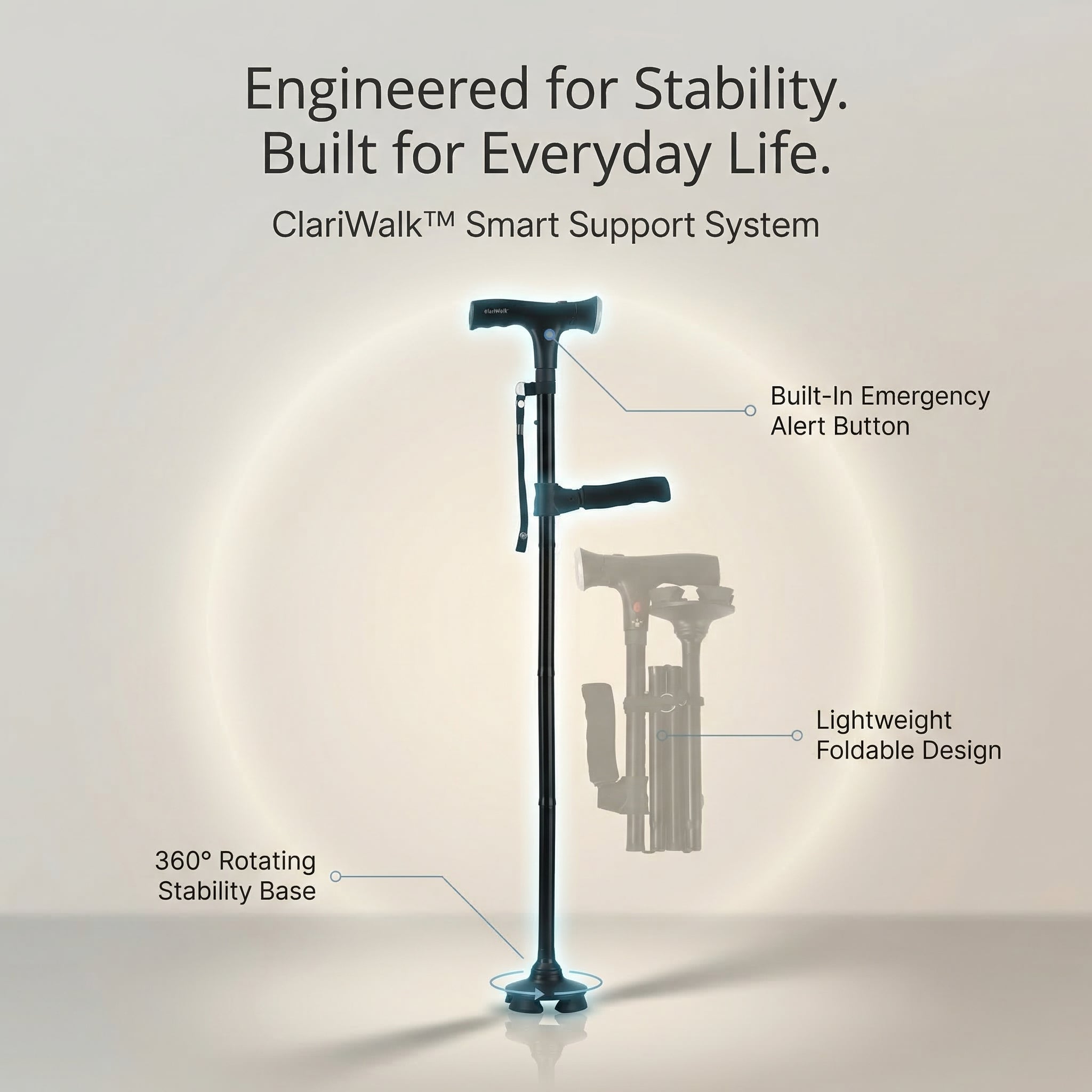 Folding Crutches with LED Light - Nighttime Safety Made Simple