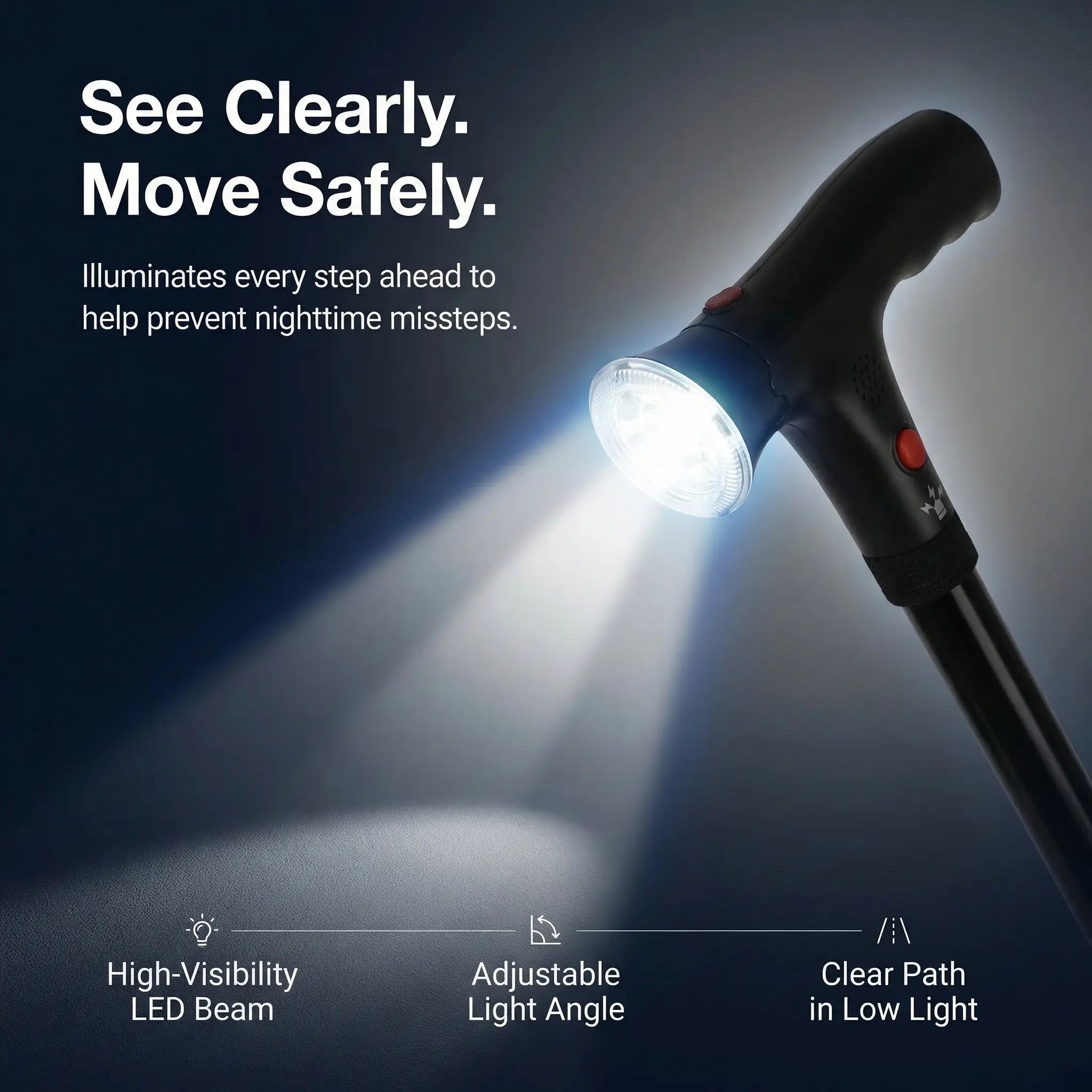 Folding Crutches with LED Light - Nighttime Safety Made Simple